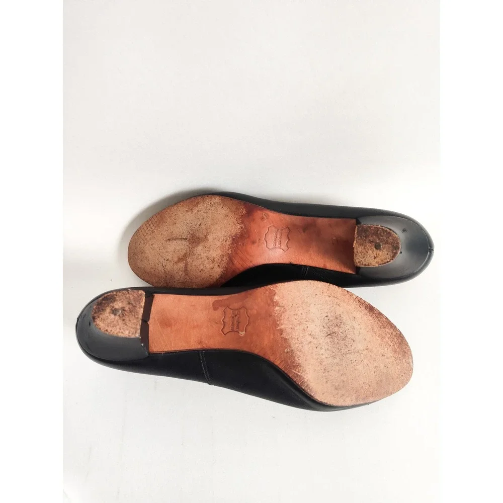 Dance Shoes Size 10 Leather Upper & Sole T-strap Mary Janes Black Salsa Latin